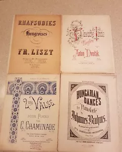 RARO SPARTITO MUSICALE ANTICO ORIGINALE LITOGRAFIA PIANOFORTE SPARTITI PACCHETTO DI 16 π - Foto 1 di 4