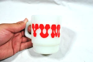 Rare Vintage Yum Yum FIRE KING D Handle Milk Glass Mug - Picture 1 of 5