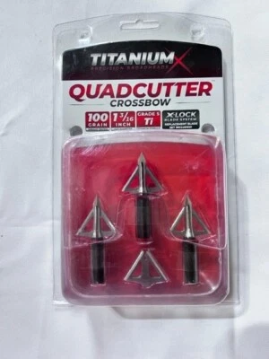 TruGlo - Cabeza ancha - QuadCutter - 4 hojas - 100 granos - Ballesta Foto 1 de 4