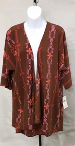 LulaRoe Lindsay Kimono Größe Small braun mehrfarbig leicht Lagenlook Neu mit Etikett - Bild 1 von 4