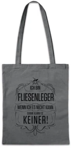 Ich Bin Fliesenleger Hipster Bag Stofftasche Stoffbeutel Arbeit Beuf Handwerker - Picture 1 of 1