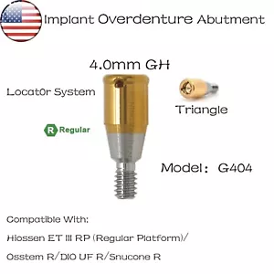 US Implant Abutment For HIOSSEN ET III SA Ø3.7 Standard Locat0r System 4.0mm GH - Picture 1 of 17