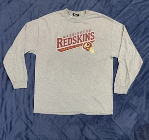 Washington Redskins Football Club Long Sleeve Reebok Mens L Grey Shirt NFL NFC - Picture 1 of 4