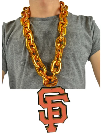New MLB San Francisco Giants FIRE GOLD Fan Chain Necklace Foam Cover