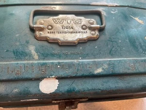 WTG Utility Box/Chest VTG Teal Green Tool/Tackle Box 13”x6”x5”Metal Dividers - Picture 1 of 12