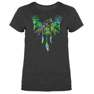 Kokopelli Duo Dreamcatcher Indianer Indianer Feder Damen T-Shirt - Bild 1 von 18
