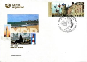 #75404C ARGENTINA 2024 MAR DEL PLATA CITY FOUNDATION ANIV FAUNA SEAL FDC - Picture 1 of 1