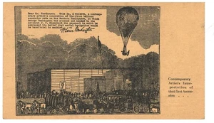 HOT AIR BALLOON 1933 GOVERMENT CARD ADVERTISING 1ST.U.S.BALLON ASCENSION - Picture 1 of 2