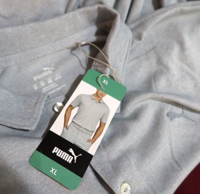 Polo de golf Puma Logo gris cantera jaspeado talla 2XL XXL nuevo con etiquetas TD2972 Foto 1 de 4