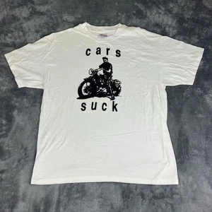Vintage James Dean 90s Cars Suck T Shirt Funny 1995 Biker Parody Rude Size XL - Picture 1 of 8