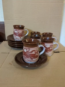 Set Of 6 Skegness Pottery Cup And Saucers LRm - Picture 1 of 24