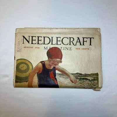 NeedleCraft Magazine 1928 Luxe Advertisement Nu-Art Quilting Ephemera August  - Image 1 of 4