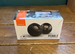 Pair Creative Pebble MF1680 Modern 2.0 Desktop Speakers Black Wired USB Portable - Picture 1 of 9