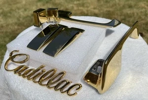 77-79 NEWCadillac Coupe 24k Gold Kit Door Handles Light Indicators Trunk Script  - Picture 1 of 5