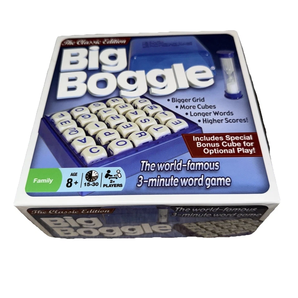 Big Boggle The Classic Edition Word Game Special Dbl Letter Cube Included Hasbro - Image 1 of 4