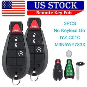 2 for 2008 - 2017 Chrysler Town & Country Smart Remote Control Key Fob 4 Button - Picture 1 of 8