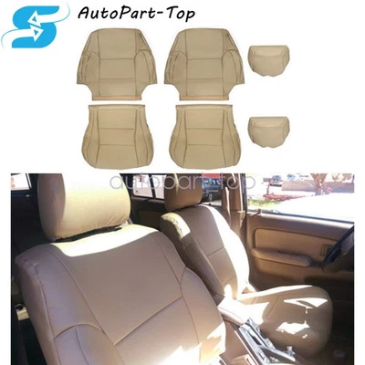 2 fundas de asiento delanteras de cuero beige para Toyota 4Runner Full Surround 1998 1999 Foto 1 de 4