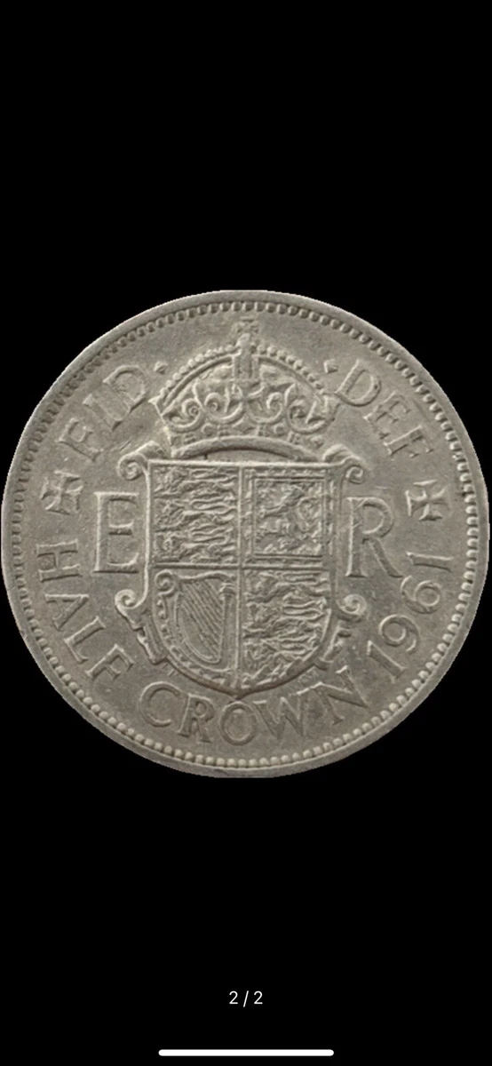 Britische Half Crown Münze Von 1961 - Zirkuliert & Authentisch, Perfekt Für Sammler