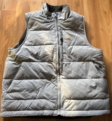 Carhartt Women's Montana Puffer Vest Insulated Reversible Sherpa Blue Large L - Image 1 of 4