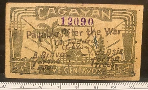 Philippines, 1940s, CAGAYAN, Five Centavos, WWII Era Emergency Note Currency cir - Bild 1 von 2