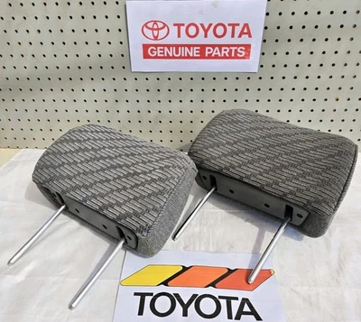 84-95 Toyota Pickup 4runner Front Seat Headrest Set Grey Driver + Passenger SR5 - Image 1 of 4