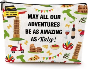Italy Gifts Italy Souvenirs Makeup Bag Cosmetic Bag Funny City Travel Birthday B - Picture 1 of 7