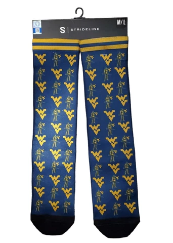 West Virginia Mountaineers Dress Socks University Strideline NCAA Wear Cover