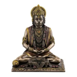 HANUMAN STATUE 8" Hindu God of Strength Monkey Deity HIGH QUALITY Bronze Resin - Picture 1 of 7