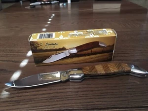 E.C. Simmons 4" Herring Bone Wood Handle ECS-110WD Folding Pocket Knife - Picture 1 of 7