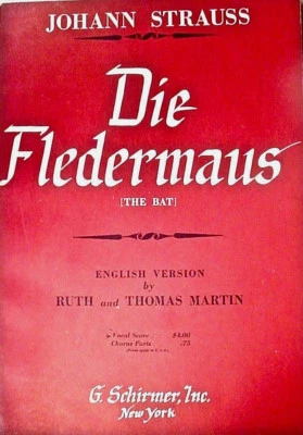 DIE FLEDERMAUS Vocal Score G. Schirmer OOP - Image 1 of 4