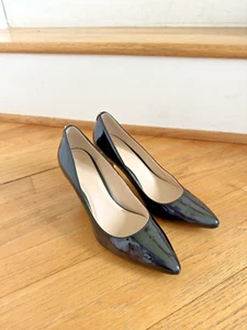 COLE HAAN Womens Heels Grand Pro Black Patented Leather Pointed Toe Size US7.5 B - Picture 1 of 9