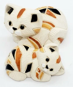 Vintage Artesania Rinconada Calico Cat Mother Kitten Classic Design 1970s - Picture 1 of 5