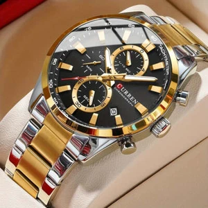CURREN Business Men's Watch Steel Band Multifunctional Chronograph Wristwatch Wa - Picture 1 of 10