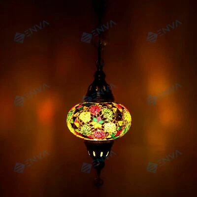 Lustre suspension plafonnier mosaïque turque marocain luminaire lampe-ampoul - Photo 1/4