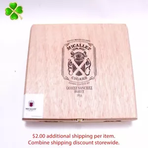 Micallef Natural Reata Empty Wood Cigar Box 7.75" x 6.75" x 2.75" - Picture 1 of 10