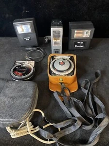 Mixed Lot of Vintage Light Exposure Meters 3 Flashes Untested. - Picture 1 of 11
