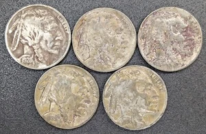 Five Different San Francisco U.S. 5C Buffalo Nickels 1928 1929 1930 1935 1936 - Picture 1 of 2