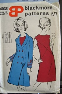 UNCUT Vintage 1960s DRESS & COAT Sewing Pattern 34" Blackmore #4038 - Picture 1 of 2