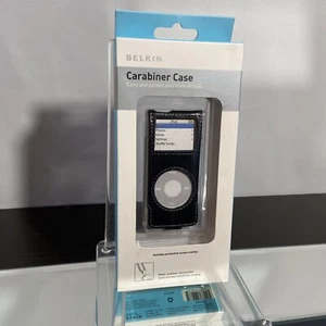 Belkin Black Leather Carabiner Case For Apple Ipod Nano NIP (Rare) F8Z057 - Picture 1 of 8