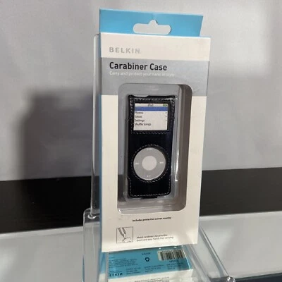 Belkin Black Leather Carabiner Case For Apple Ipod Nano NIP (Rare) F8Z057 - Image 1 of 4