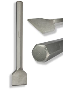 WERHE ® HEX28 Spatmeißel 75 x 400 mm Sechskant-Aufnahme 28 mm für Abbruchhammer - Picture 1 of 7