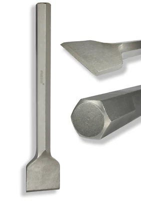 WERHE ® HEX28 Spatmeißel 75 x 400 mm Sechskant-Aufnahme 28 mm für Abbruchhammer - Bild 1 von 4