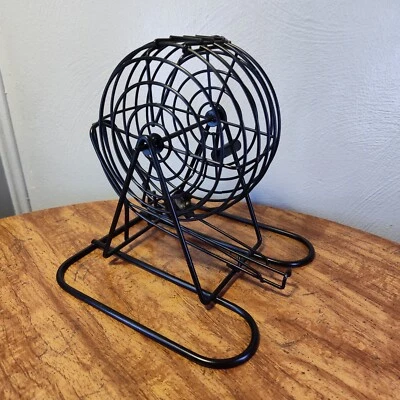 "Jaula de bingo original de metal negro solo jaula de 7""" Foto 1 de 4