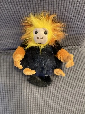Webkinz Golden Lion Tamarin Plush Stuffed Animal No Code Toy Blue Orange - Image 1 of 4