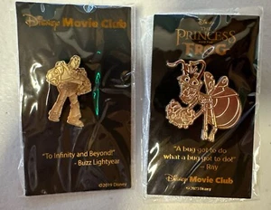 LOTE (2) Pins Disney Movie Club Ann (Buzz Lightyear, Ray) Nuevos - Imagen 1 de 3