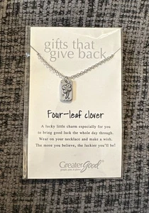 Glück 🍀 Vierblättriges Kleeblatt Halskette Anhänger Zinn St Patricks Day irisch keltisch - Bild 1 von 2