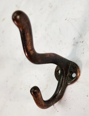 Vintage Metal Coat Hooks Jappaned  Finish Hat Hook Rack Hall Tree Flat 3 inch - Image 1 of 4