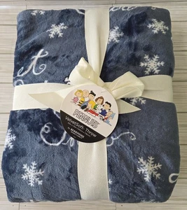 Peanuts Snoopy Winter Throw Blanket 55 x 70 Let It Snow Berkshire Velvet Soft - Picture 1 of 7