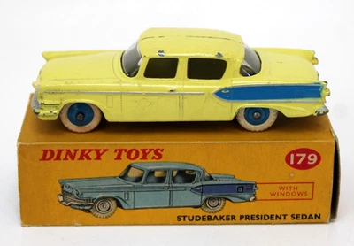 Dinky 179 G 1957 Studebaker President Sedan Yellow Boxed 1958 - Image 1 of 4