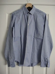 Camisa con botones ZARA para hombre talla mediana manga larga color azul calce ajustado - Imagen 1 de 7